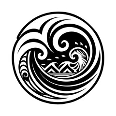 Ocean waves icon in glyph style