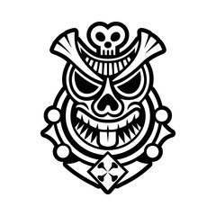 Polynesian necklace icon in glyph style