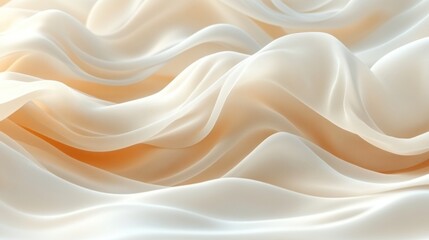 Obraz premium Abstract background of soft, flowing, creamy beige fabric with subtle waves and folds.