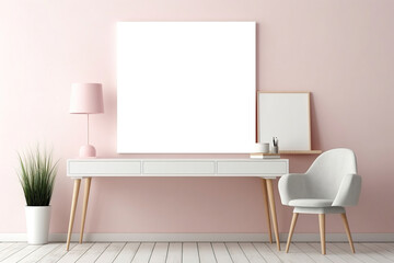 Fototapeta premium Elegant Pink Interior Design with Modern Furniture