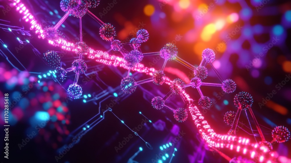 Poster molecular animation display digital laboratory scientific visualization abstract environment high-te