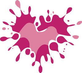 design of a pink heart in the center. The heart is made up of multiple splashes