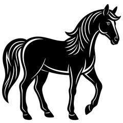 horse silhouette isolated on white