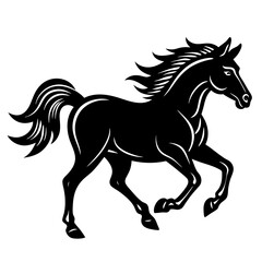 Cute Horse runing vector cartoon illustration