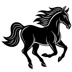 Cute Horse Runing vector cartoon illustration