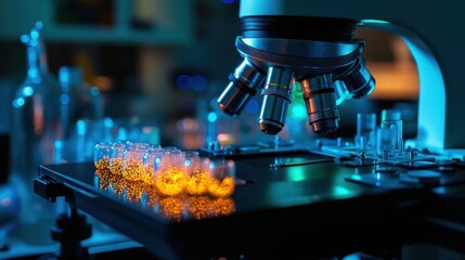 Innovative microscopy analysis of biochemical samples in a controlled laboratory environment