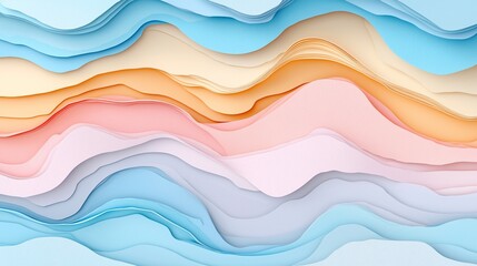 Fototapeta premium Abstract pastel wave layers background.