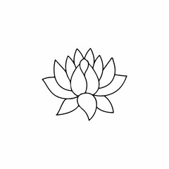 Elegant Black Line Art Lotus Flower Design