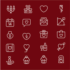 set of icons for valentines day