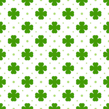 Saint Patrick's Day Seamless Pattern Design Featuring Decorative Elements in a Hand Drawn Cartoon Flat Style Illustration