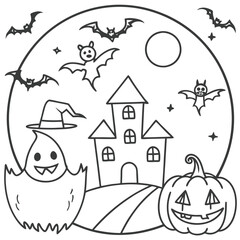 halloween outline for coloring pages 