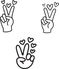 set of hand gestures