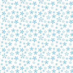 Seamless pattern of snowflakes on a black background
