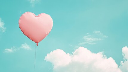 Obraz premium Colorful heart-shaped clouds in a dreamy sky create a serene and enchanting atmosphere