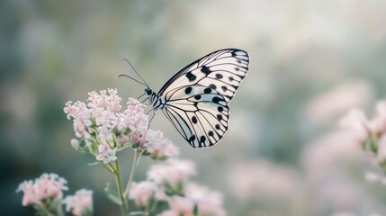 Naklejka premium butterfly perch on flowers to suck nectar