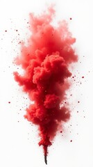 Red Color Explosion Isolated On White