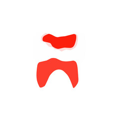 Illustration of damaged teeth. Cracked teeth. Cavities. Bleeding teeth. Tartar 