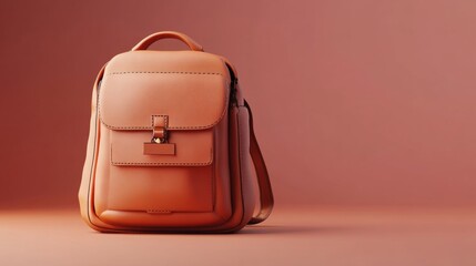 Stylish leather backpack displayed in minimalist studio setting captured in soft lighting for fashion enthusiasts