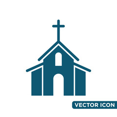 Simple Church Icon Design Template 