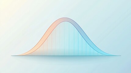 A smooth, gradient curve representing a normal distribution, illustrating statistical concepts in a minimalist design.