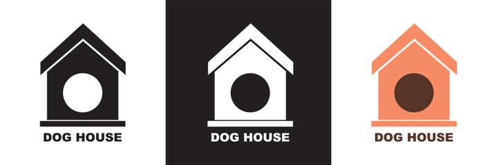 Dog house icon.  isolated on white and black background. vector illustration. EPS 10
