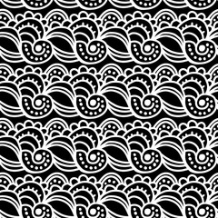 Fototapeta premium background, black and white pattern, flower pattern, leaves