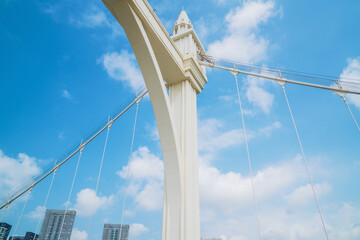 Fototapeta premium Partial close-up of Baishi Bridge in Zhuhai, Guangdong Province, China on June 4, 2023