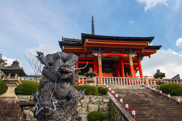 Dragon Seiryuu statue at West Gate of Kiyomizudera temple, Kyoto