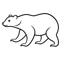 Cute Silhouette of a Bear line art vector cartoon illustration