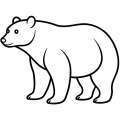 Cute Silhouette of a Bear line art vector cartoon illustration