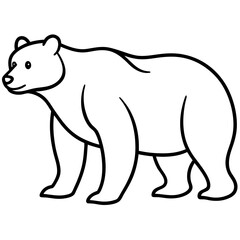 Cute Silhouette of a Bear line art vector cartoon illustration