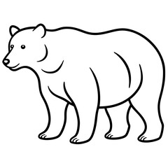 Cute Silhouette of a Bear line art vector cartoon illustration