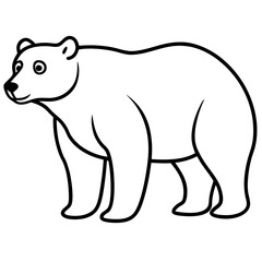 Cute Silhouette of a Bear line art vector cartoon illustration