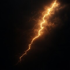 glow yellow thunder strikes. yellow thunder strikes on black background