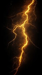 glow yellow thunder strikes. yellow thunder strikes on black background
