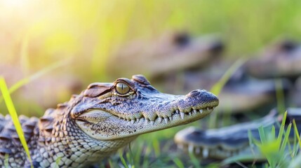 Obraz premium A group of crocodiles. crocodiles 