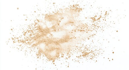 Fine Tan Powder on White Surface Ideal for Abstract Backgrounds