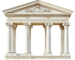Obraz premium classic Greek temple featuring tall white columns and intricate details, showcasing ancient architectural beauty and elegance