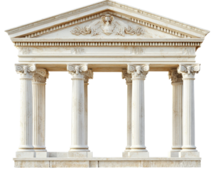 classic Greek temple featuring tall white columns and intricate details, showcasing ancient architectural beauty and elegance