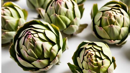 Fototapeta premium Artichokes isolated on white background 
