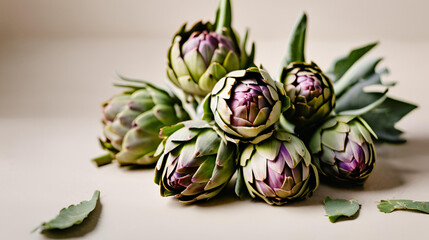 Obraz premium Artichokes isolated on white background 