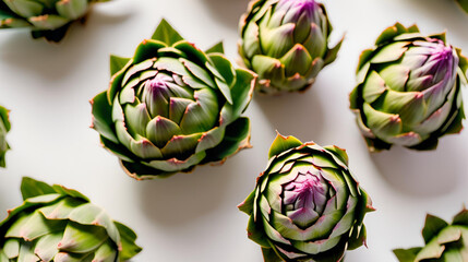Fototapeta premium Artichokes isolated on white background 
