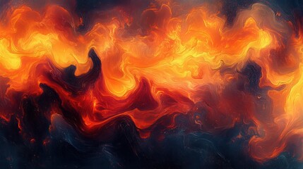 Abstract fiery swirls, inferno, hot lava, molten texture.