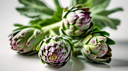 Artichokes isolated on white background 