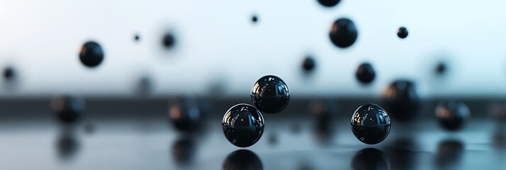 futuristic render of floating spheres