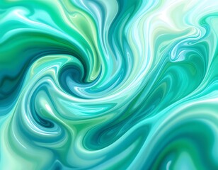 Serene Teal Swirls: An Abstract Fluid Painting