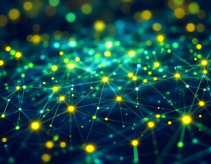 Fototapeta premium Illuminated Network: A Vibrant Abstract of Interconnected Nodes