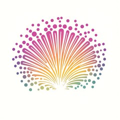 Obraz premium Colorful firework burst with dots and streaks.