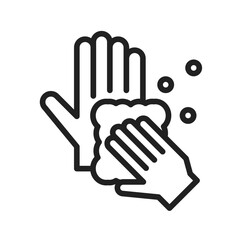 Obraz premium Scrubbing with Hand icon vector image. Suitable for mobile apps, web apps and print media.
