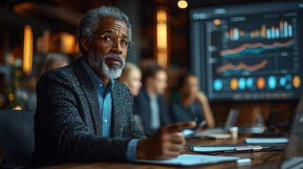 Senior Businessman Meeting Presentation - Diversity and inclusion
